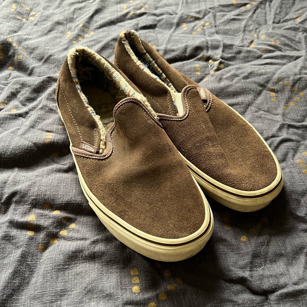 Vans Brown Suede Slip-On Loafers